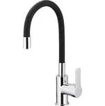 KFA Armatura 6553-915-00-Dřezová baterie s flex. ram. RUMBA 40,5cm černá/l.chrom