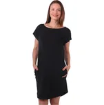 Dámské bavlněné oversized šaty s kapsami Zoe, černé XS/S