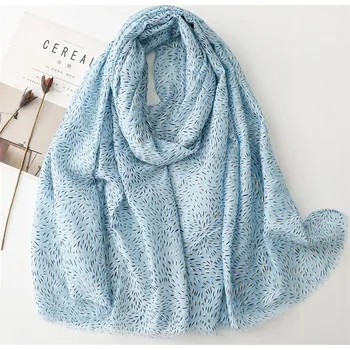 Šála Bavlněný světle modrý šátek/šála 90x180 cm, WHITE ORCHID