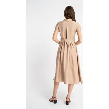 Dámské šaty CLICK Letní šaty 60-6082 Béžová Comfortable Fit 36