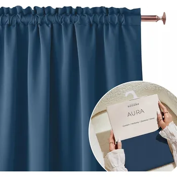 Obraz Hotový závěs do obýváku na pásce s žabkami a tunelem 180x260 Aura tmavě modrá