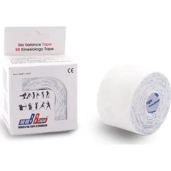 Tejpovací páska BB Tape, kineziologický tejp 5cm x 5m, bílá