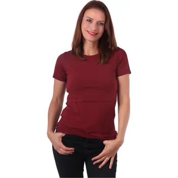 Kojicí tričko Lena, krátký rukáv, vínové L/XL