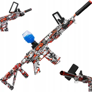 Dětská zbraň PUŠKA ÚTOČNÁ GELOVÁ KULIČKOVÁ PISTOLE VELKÁ 83 CM S UNIKÁTNÍM ZRCÁTKEM