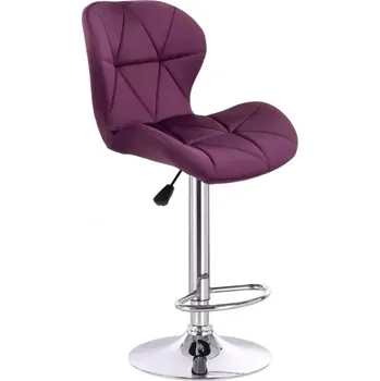 Barová židle LuxuryForm DESIGN Barová židle LIVIO VELUR na stříbrném talíři - fuchsie