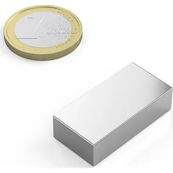 Dekorativní magnet Neodymový magnet kvádr 30&nbsp;×&nbsp;15&nbsp;×&nbsp;8&nbsp;mm, poniklovaný, síla 13&nbsp;kg