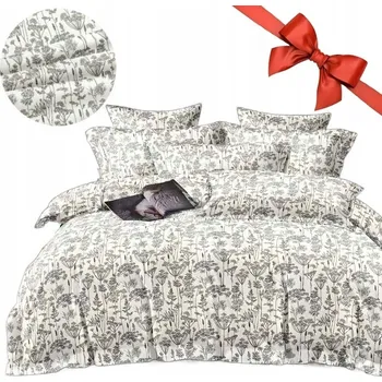 Povlečení Povlečení 160x200 bavlna satén oboustranný silný 3dílná 4289 květiny černá