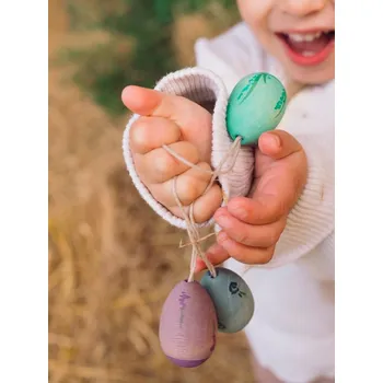 Dřevěná hračka Grapat Dřevěná velikonoční vajíčka (studené barvy)