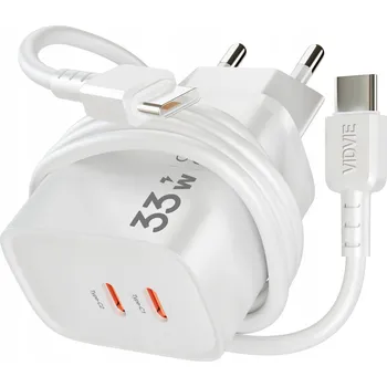 Síťová nabíječka KrainaGSM 33W 3000 mA USB typ C bílá s kabelem 1 m