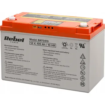 Záložní baterie Gelový akumulátor Rebel BAT0410 12V 100Ah