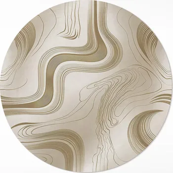 Obraz Koberec Kulatý Do Interiéru ⌀ 70 cm Boho inspirace v zemitých barvách