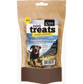 Pamlsek pro psa Coni Pamlsky pro psy – sada přírodních vepřových pochoutek pro psy, 80 g