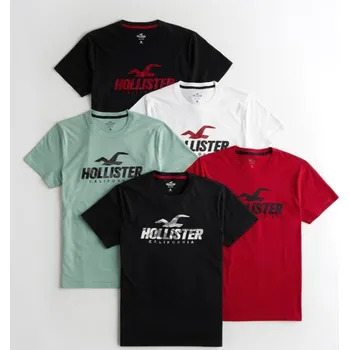 Pánské tričko TRIKO HOLLISTER - CENA JE ZA 1 KUS ČERVENÉ - 0461