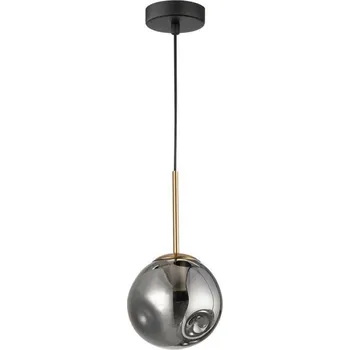 NOVA LUCE závěsné svítidlo SPADA zlatý kov a chromové sklo černý PVC kabel E27 1x12W 230V IP20 bez žárovky 9426751