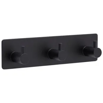 Věšák Trojitý samolepící věšák Čierny matt, Base 220, 61620-21