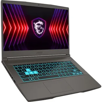 Notebook MSI Thin 15 Intel® Core™ i5 i5-12450H Laptop 39,6 cm (15.6") Full HD 16 GB DDR4-SDRAM 512 GB SSD NVIDIA GeForce RTX 3050 Wi-Fi 6E (802.11ax) Šedá