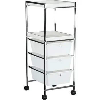 regál Pojízdný regál Corfu bílá/chrom