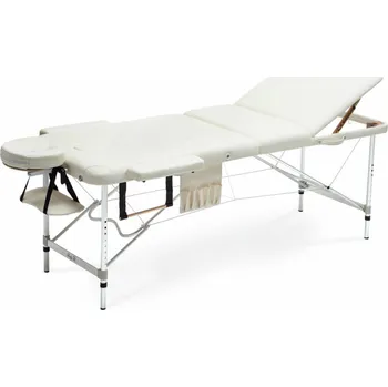 Masážní přístroj Bodyfit Table, masážní lůžko Hliník 3segmentové béžové XXL
