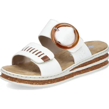 Dámské pantofle DÁMSKÉ PANTOFLE RIEKER 62993-80 BÍLÁ Barva: BÍLÁ, Velikost: 38