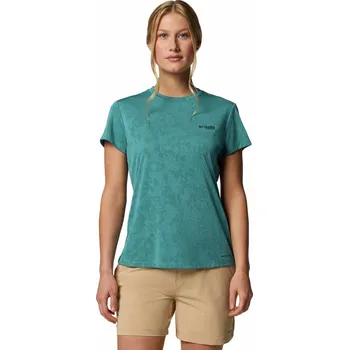 Dámské tričko Columbia Bluebird Canyon™ Short Sleeve Crew W 2072523364 - river blue/popflorid jacqu S