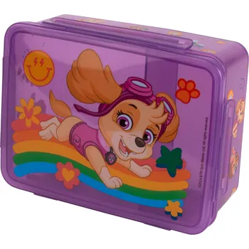 Svačinový box Láhev na pití / Svačinový box Tlapková patrola (krabička na oběd s vložkou fialová)