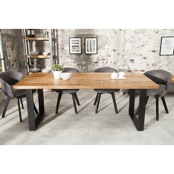 Jídelní stůl Masivní jídelní stůl - Iron Craft, 180 cm, přírodní