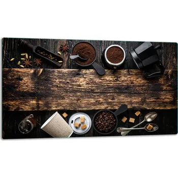 Kuchyňské prkénko SKLENĚNÁ DESKA NA KRÁJENÍ / OCHRANNÁ DESKA 52x30 KÁVA