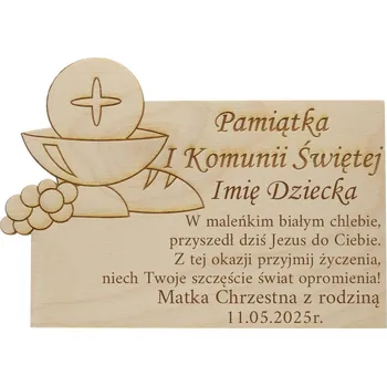 Přání ke vzpomínce na První svaté přijímání s gravírováním Přání Dřevěné Dárek
