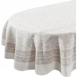 Dekorativní ubrus 140x260 cm béžový s jemným vzorem větviček