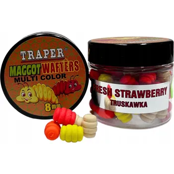 Boilies Nástraha Traper Mix Maggot Wafters 8 mm - Jahoda