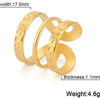 Prsten Nastavitelný prsten z oceli pro ženy | Dámský šperk - Styl B Zlatá barva