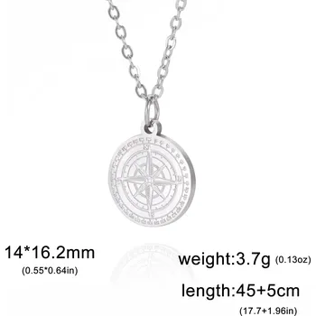Náhrdelník Skyrim kompas na řetízku | šperky - Barva oceli