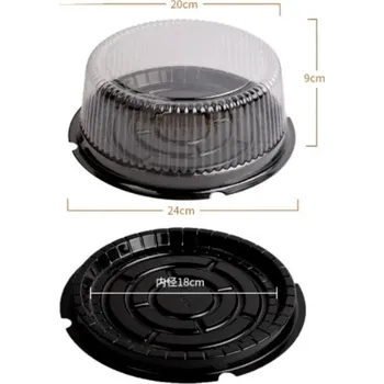 Krabice na pečivo 10 ks Průhledná dortová krabice s víkem | dortová krabice, plastová krabice - 8 palců - 10 ks