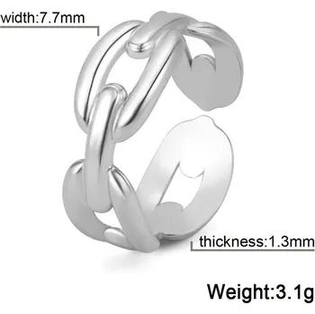 Prsten Nastavitelný prsten z oceli pro ženy | Dámský šperk - Styl D ocelová barva