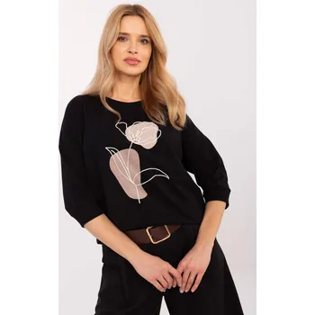 Dámská halenka Dámská černá halenka FPrice s volným střihem, jedna velikost i523_5906694016295