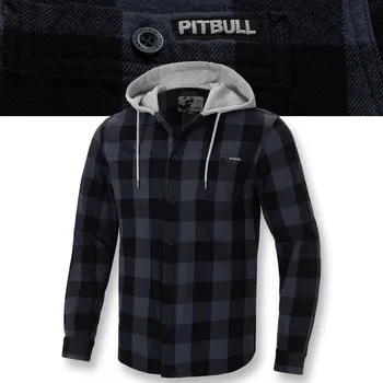 Pánská košile Pitbull pánská košile casual Woodson s dlouhým rukávem regular bavlna velikost XL
