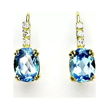 Náušnice Zlaté náušnice přírodní topaz swiss - VE8 - žluté zlato (Zlaté náušnice s topazem)