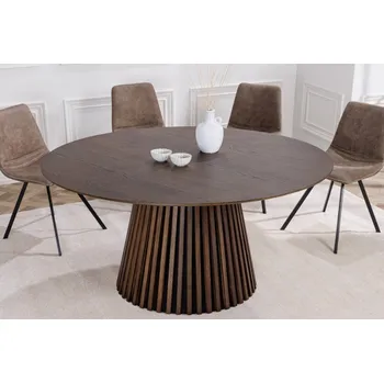 Jídelní stůl Kulatý jídelní stůl - Valhalla Wood, 140 cm tmavý