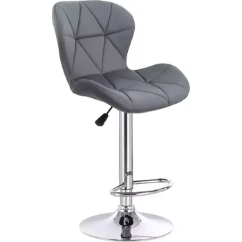 Barová židle LuxuryForm DESIGN Barová židle LIVIO VELUR na stříbrném talíři - tmavě šedá