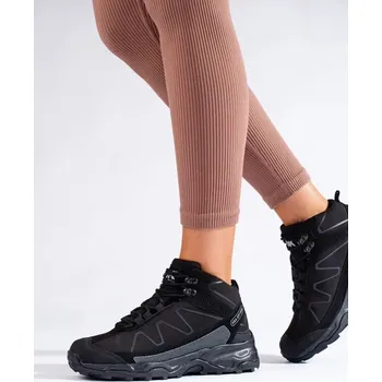 Dámská treková obuv Dámské černé trekingové boty s vysokým svrškem