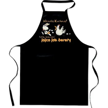 Kuchyňská zástěra KUCHYŇSKÁ ZÁSTĚRA S potiskem VEJC JAKO BARETY Velikonoce ZAJÍČEK Vánoce dárek