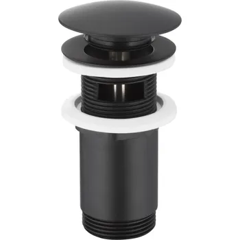 Sifon KFA Armatura 660-254-81- Umyv. výpusť s přepadem CLICK-CLACK pr. 6,6 cm m. černá