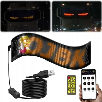 Lampička Inteligentní barevná LED lampa do auta s displejem 34,8 x 10,8 cm