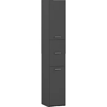Komoda Koupelnová skříňka Framire antracitová, stojící, 3 dveře, 170x30x30 cm