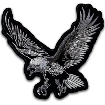 Nášivka Moto nášivka orel stříbrný XXL na záda 28 cm x 30 cm
