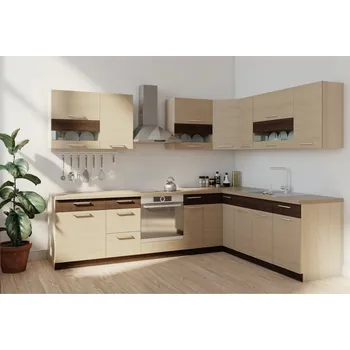 Kuchyňská linka A JE TO RUTHIN 285x210 cm Rijeka světlá