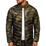 PÁNSKÁ PŘECHODNÁ PROŠÍVANÁ BUNDA MASKÁČOVÝ ZELENÁ SM80 VELIKOST_XL