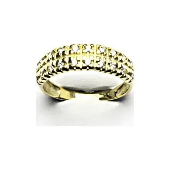 Prsten Zlatý prsten čiré zirkony - VR27 - žluté zlato (Prstýnek se zirkonem ve žlutém zlatě)