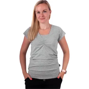 Kojící tričko LEA, krátký rukáv, šedý melír M/L