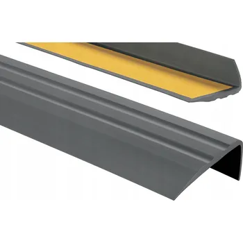 Stavební profil PVC SCHODOVÝ PROFIL Protiskluzový 50x25 80cm Grafit Samolepicí